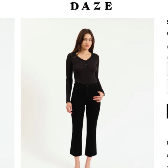 Daze Denim - Daze Shy Girl Crop Flare in After Party Black Sz 25 NWT